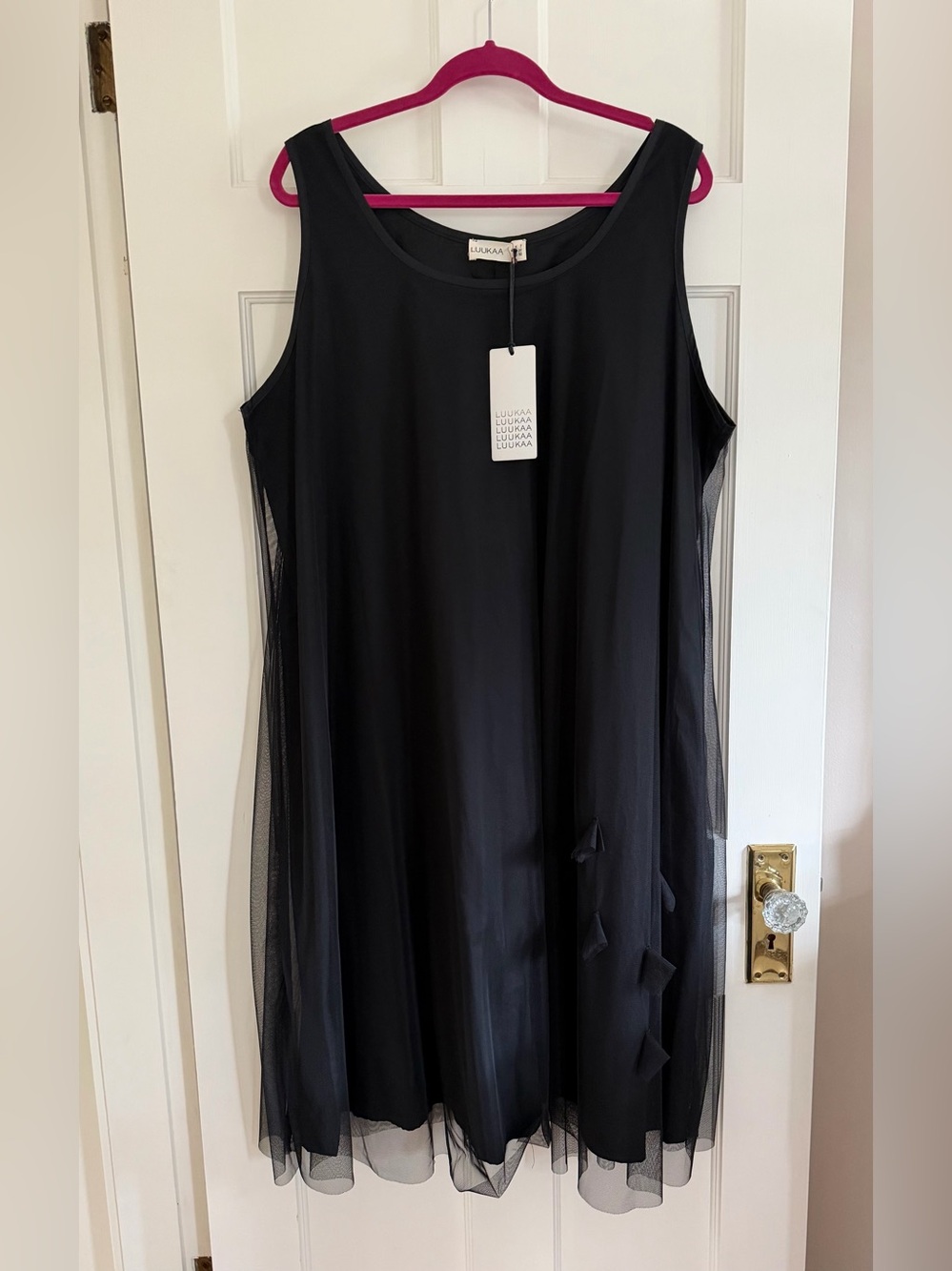 🥂Luukaa sleeveless black dress with tulle overlay. Size 20. NWT.